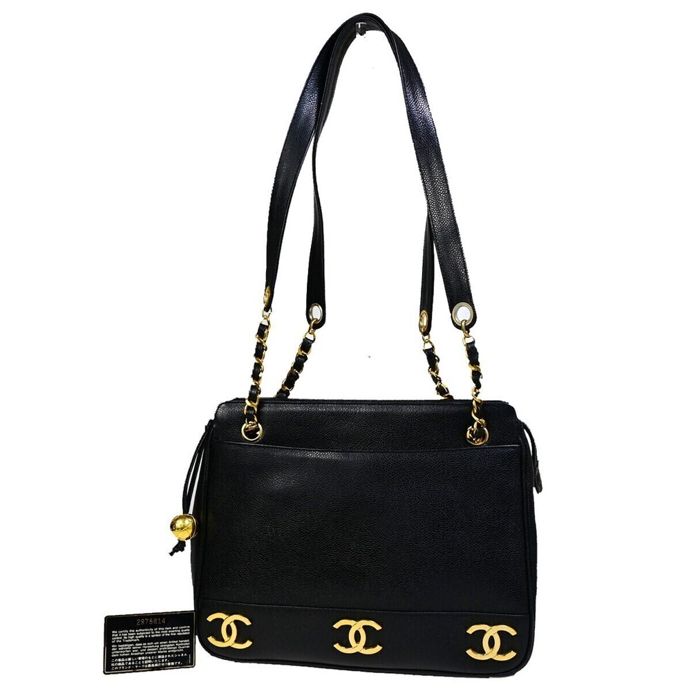 Chanel Triple CC Chain Shoulder Caviar Leather